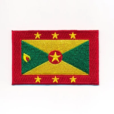 Image of Grenada Flag, 60 x 35 mm, St George&#039;s Caribbean Flag Patch, 1043 B
