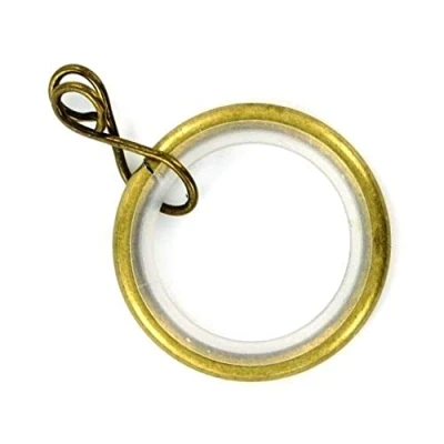 Image of Merriway BH05509 (24 Pcs) Silent Running Curtain Drapery Pole Rod Ring Loose Eye Antique Brass Inner Dimension 32mm Pack of 24 Pieces