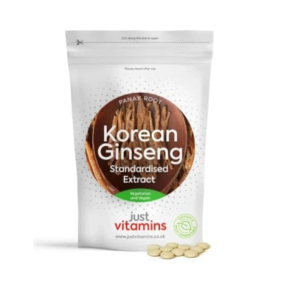 Image of Just Vitamins Korean Ginseng (Panax Root Extract) 1200mg 180 Tablets