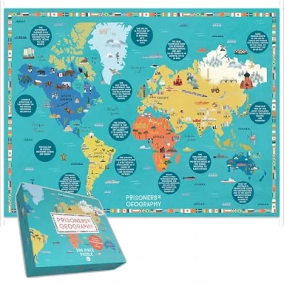 Image of 500 Piece Jigsaw Puzzle Prisoners of Geography Fun &amp; Educational World Map for Kids Adults, Explore Global Geography, Landmarks, Culture Ages 8+
