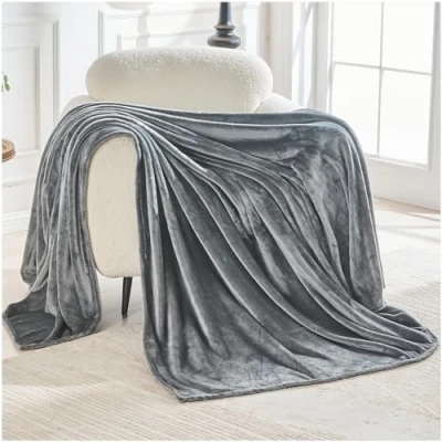 Image of GC GAVENO CAVAILIA Sherpa Fleece Throw Blanket Double 150x200 Cm Flannel Snuggle Charcoal