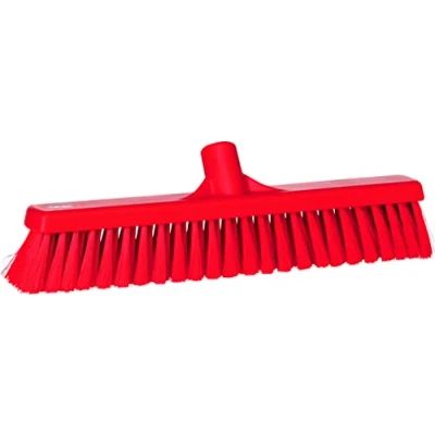 Image of Vikan 31794 Fine Sweep Floor Broom Head, Polypropylene Block, 16 1/2&quot; Polyester Bristle, Red