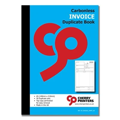 Image of Cherry NCR Invoice Duplicate Book, A5, 50 Sets