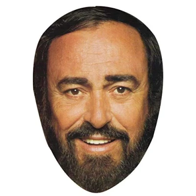 Image of FoxyPrinting Pavarotti Celebrity Cardboard Party Face Mask Fancy Dress