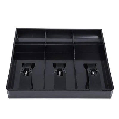 Image of Cash Box Drawer Register Insert Tray Replacement 3 Bills Coins for Petty Money Storage Box(Black)