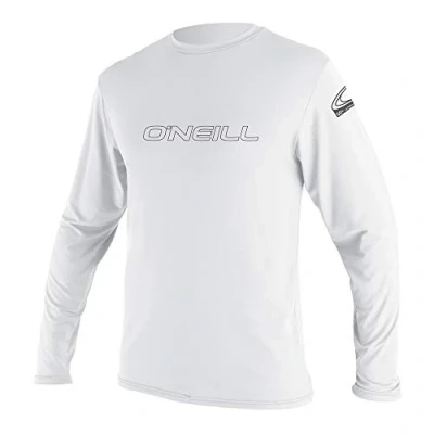 Image of O&#039;Neill Men&#039;s Basic Skins Long Sleeve Rash Vest White, 2X Large