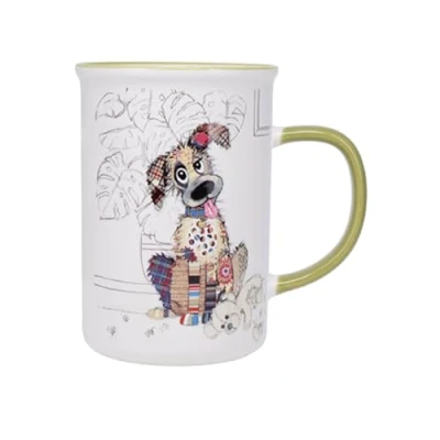 Image of KIUB Large Mug with Animals Nice Dog Design Fine Porcelain Material Capacity 360 ml