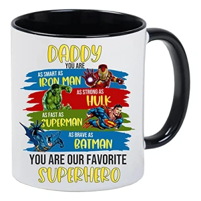 Image of happy bargains ltd Fathers Day Daddy My Superhero Mug Tea Coffee Gift Dad V5