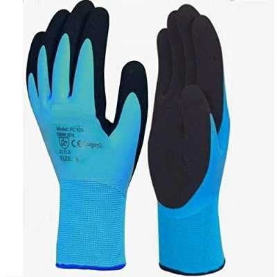 Image of 3 Pair Fully Latex coated Work Gloves Waterproof Wet Breathable Nylon Grip Safety (Small 7)
