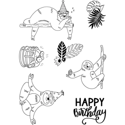 Image of Creative Expressions Designer Boutique Happy Sloth Day Stamp Set, A5