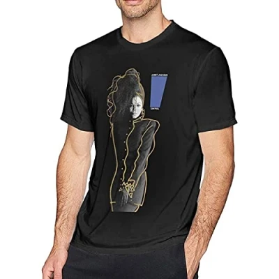 Image of Janet Jackson Men T Shirt Printed Camiseta Black Tee Top M