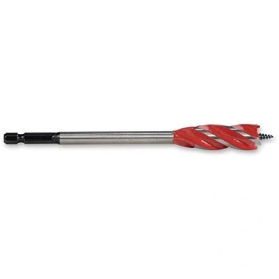 Image of Armeg WWB25.0T 25mm WoodBeaver 4 Flute Wood Auger Drill Bit,Red/Grey