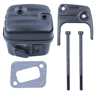 Image of Haishine Exhaust Muffler Silencer w/Bracket Screw Gasket Kit For Husqvarna 350 353 346XP 345 340 E EPA Chainsaw # 503862803 Replace Part
