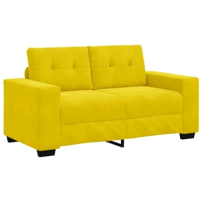 Image of vidaXL Yellow Loveseat Sofa 120 cm in Velvet