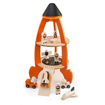 Image of Tender Leaf toys wooden space play for imaginative adventures (Cosmic Rocket)