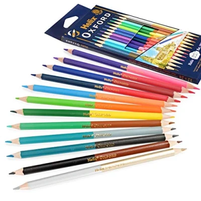 Image of Helix Oxford Duo Colouring Pencils Wallet of 12 24 Assorted Colours