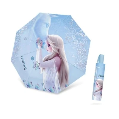 Image of FASHION YO Stitch Elsa Umbrella for Teens Kids Folding Telescopic UV Protection Lightweight Travel School Work Gifts Girls Boys (Blue Elsa)