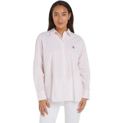 Image of Tommy Hilfiger Women Long Sleeve Shirt, Pink (Bold STP/Whimsy Pink), 38