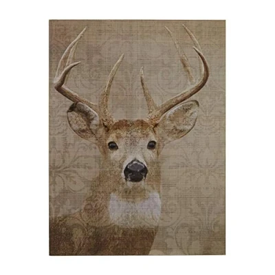 Image of Premier Housewares 2800753 Stag Damask Wall Plaque Brown, 1x30x40 cm