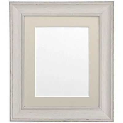 Image of Scandi Vintage Distressed Ivory Grey Picture Photo Frame with Light Mount A2 For Image size A3