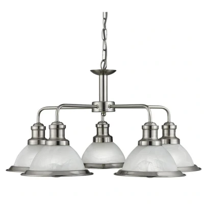 Image of Searchlight 1595 5SS Bistro 5 Light Ceiling Pendant Silver