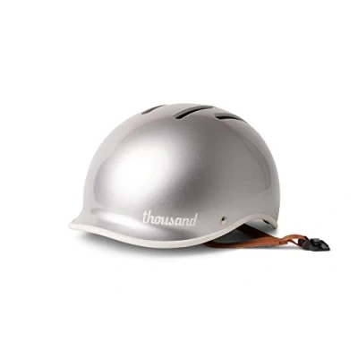 Image of Thousand Bike Helmet for Adults Heritage Collection Safety Certified Bicycle Skateboard Road Skating Roller Skates Cycling (So Silver 2.0, Large)