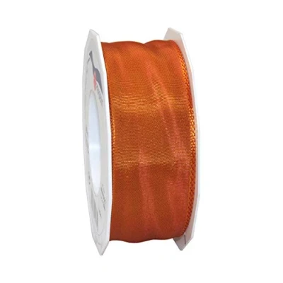 Image of Präsent Lyon Wired Taffeta Ribbon Amber 40 mm Width, 25 m Length