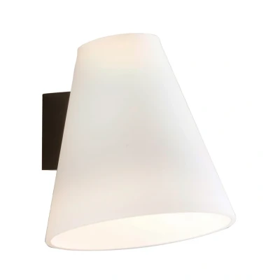 Image of Lucande Timido wall light, white/black, glass, 16.5 cm high