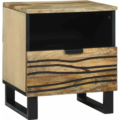 Image of vidaXL Bedside Cabinet 40 x 33 46 cm, Solid Mango Wood