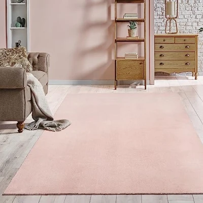 Image of the carpet Relax Rug, Modern, Fluffy, Short Pile, Non Slip Underside, Washable up to 30C, Super Soft, Fur Look, Blush, 240 x 340 cm