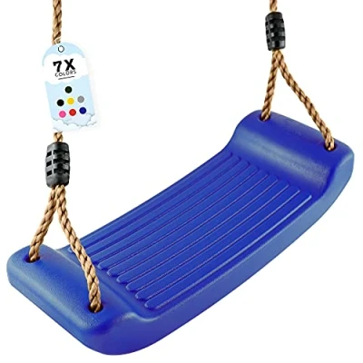 Image of GO!elements Pink Wood Swing Adjustable Children&#039;s Outdoor Indoor Non Slip, Ergonomic, Weatherproof