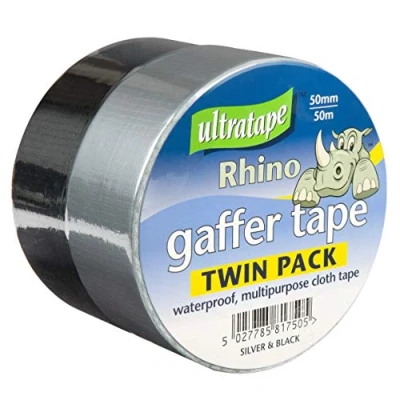 Image of Ultratape Rhino Gaffer Tape Twin Pack Black &amp; Silver