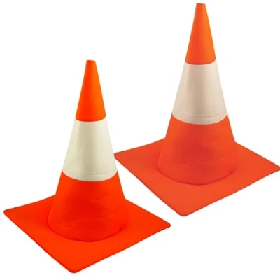 Image of Lizzy 2 x Traffic Cone Hat (Adults) Novelty Road Stag &amp; Hen Night Theme Party Fancy dress Costume accessory Mens womens Unisex Orange White