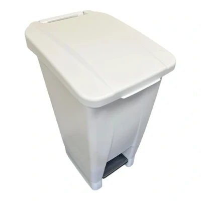 Image of Chabrias Ltd 60 Litre Step On Container Home Kitchens School Waste Medical Bin Pedal Plastic BPA free White Base &amp; Colour Lid (White)