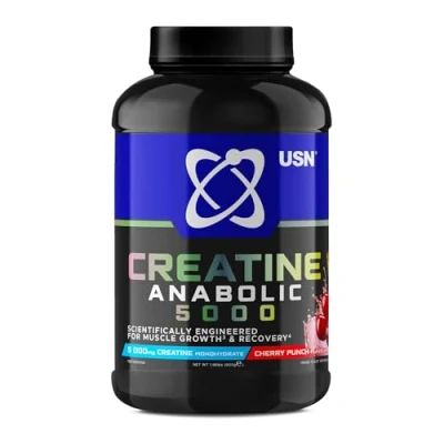 Image of USN Creatine Anabolic all in One Amino Muscle Building Stack, Cherry, 900 g (Pack of 1)