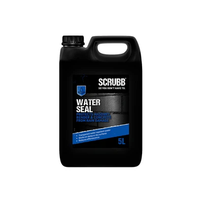 Image of SCRUBB Water Seal, Rainwater Protection, Repellent Sealer, Multipurpose, Reduces Efflorescence, Masonry and Concentrate 5Ltr