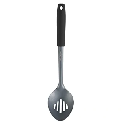 Image of Salter BW09472G Excellence Strainer Spoon, Stainless Steel Coating, Kitchen Utensils, Ergonomic Soft Touch Handle, Durable Quality, Easy Care, Non Stick, Versatile, Metallic Grey