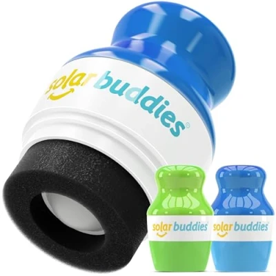 Image of Solar Buddies Sunscreen Applicator Full Green &amp; Blue Duo BPA Free Refillable Roll on Sponge Sunscreen,Suncream Lotion for Kids,Adults Families Holds 3.4fl oz,Perfect Size Travel