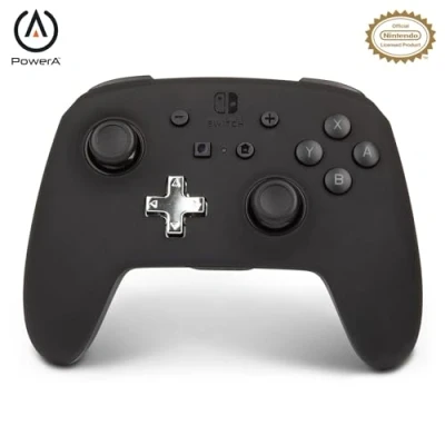 Image of PowerA Enhanced Wireless Controller for Nintendo Switch Black, OLED Model, Lite, Gamepad, Game Controller, Bluetooth Officially Licensed