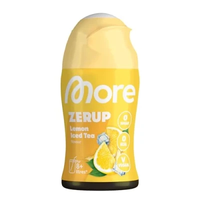 Image of MORE Zerup, Zero Calorie Syrup with Real Fruit Extracts, Lemon Iced Tea, 65 ml (up to 8 l Softdrink) Added Sugars
