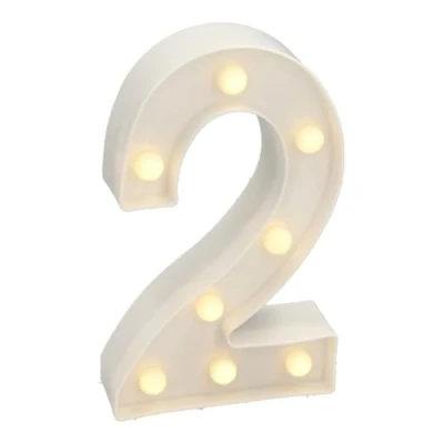 Image of Jandei Luminous Letters, Decorative Numbers with LED Light Warm Tone 3000K, 22cm height, Battery Operation. Ambient Night Lights for Home, Shop Windows, Celebrations. (2)