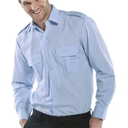 Image of Pilot Shirt Long Sleeve Sky Blue 17.5