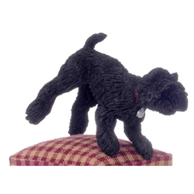 Image of Melody Jane Dolls House Black West Highland Terrier Leg Up Miniature Pet Dog