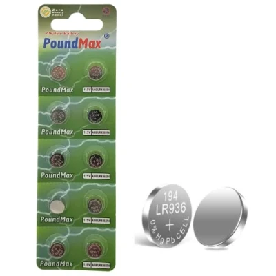 Image of 10 X AG9 394 LR45 LR936 SR936W SR936 1.5v PoundMax ALKALINE BUTTON CELL BATTERY