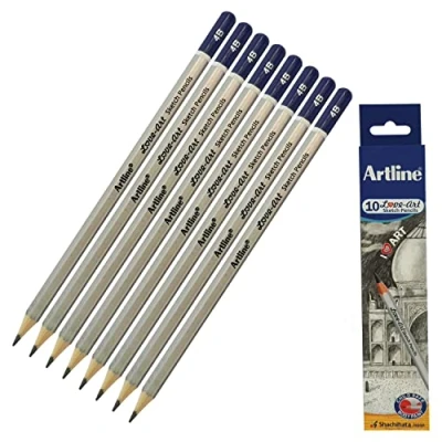 Image of artline 4B Graded Love Art Professional Artist 10 x Pencils Draw Sketch Shade