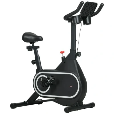 Image of SPORTNOW Exercise Bike, Magnetic Indoor Cycling 330lbs Max Load Stationary with Silent Flywheel, LCD Display, Bottle/Tablet Holder, Comfortable Seat, for Home Cardio Workout