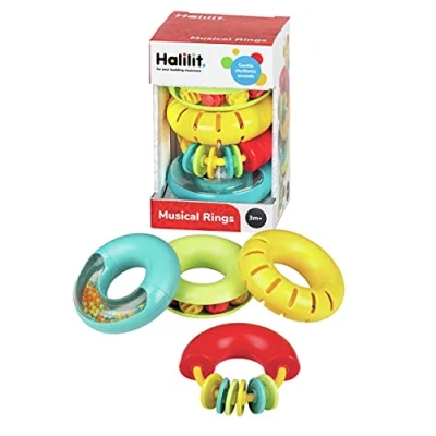 Image of Halilit Musical Rings Gift Set. Instruments for Babies Includes 4 Different Colourful Chunky Rings. Safe, Fun and Durable. 3 Months +