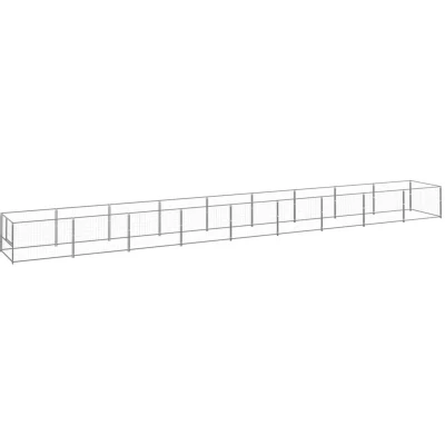 Image of vidaXL Dog Kennel Silver 9 m² Steel