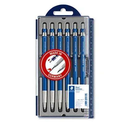 Image of Staedtler Mars Technico 780 C PR5 Leadholder Pencil with Built in Sharpener, 2 mm, Pack of 5 + 1