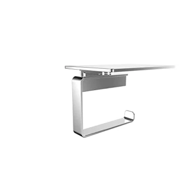 Image of EMCO Loft Toilet Roll Holder with Shelf, Modern Wall Mounted Aluminium Paper Holder, Chrome